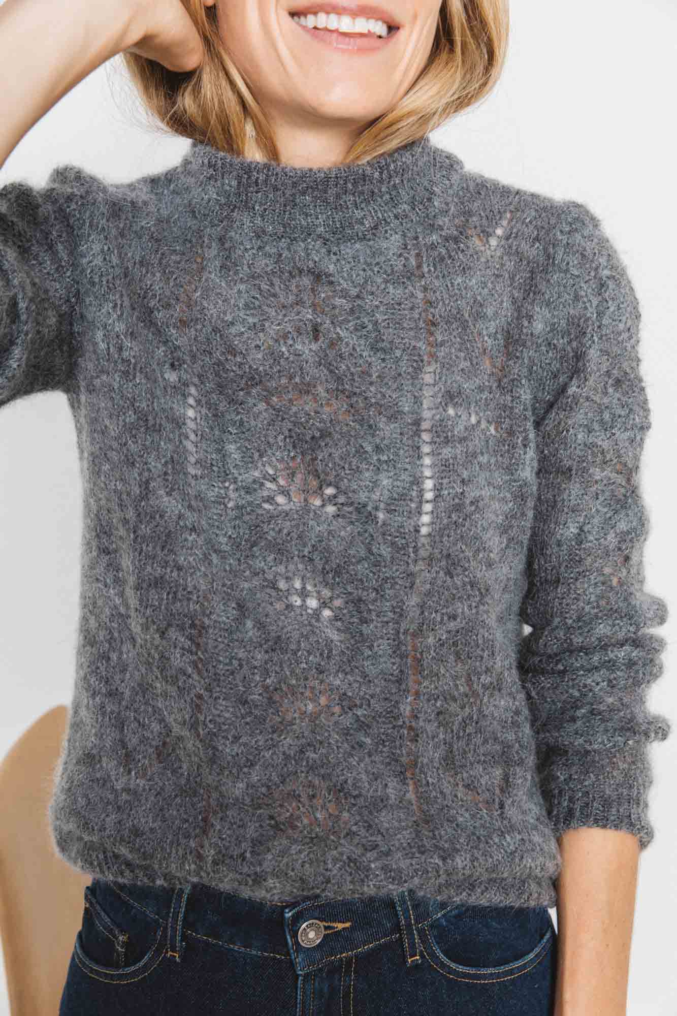 Colombe gray mohair and alpaca jumper