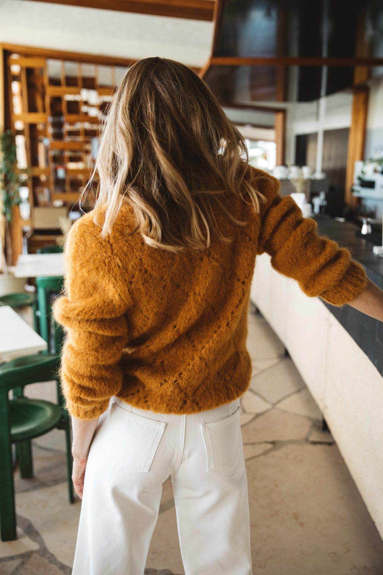 Lucian mustard sweater in mohair and alpaca