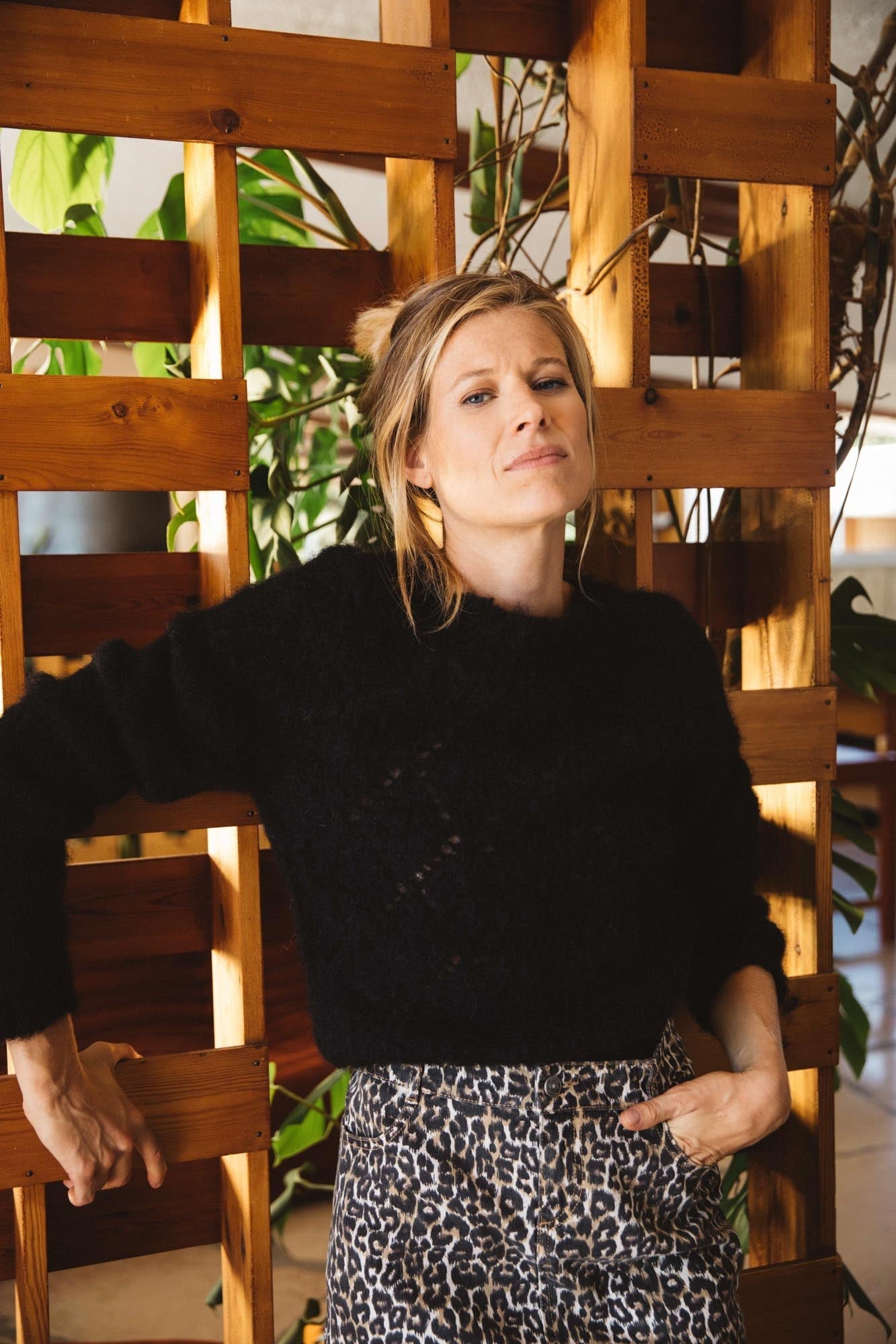 Reversible loose knit black mohair alpaca Lucian sweater - Balzac