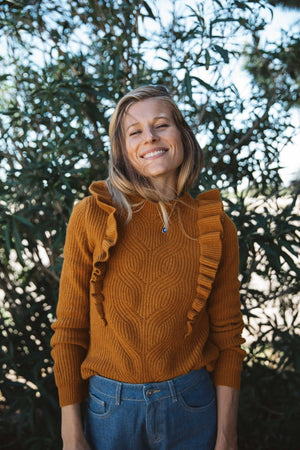 Pull Vivianne café en laine