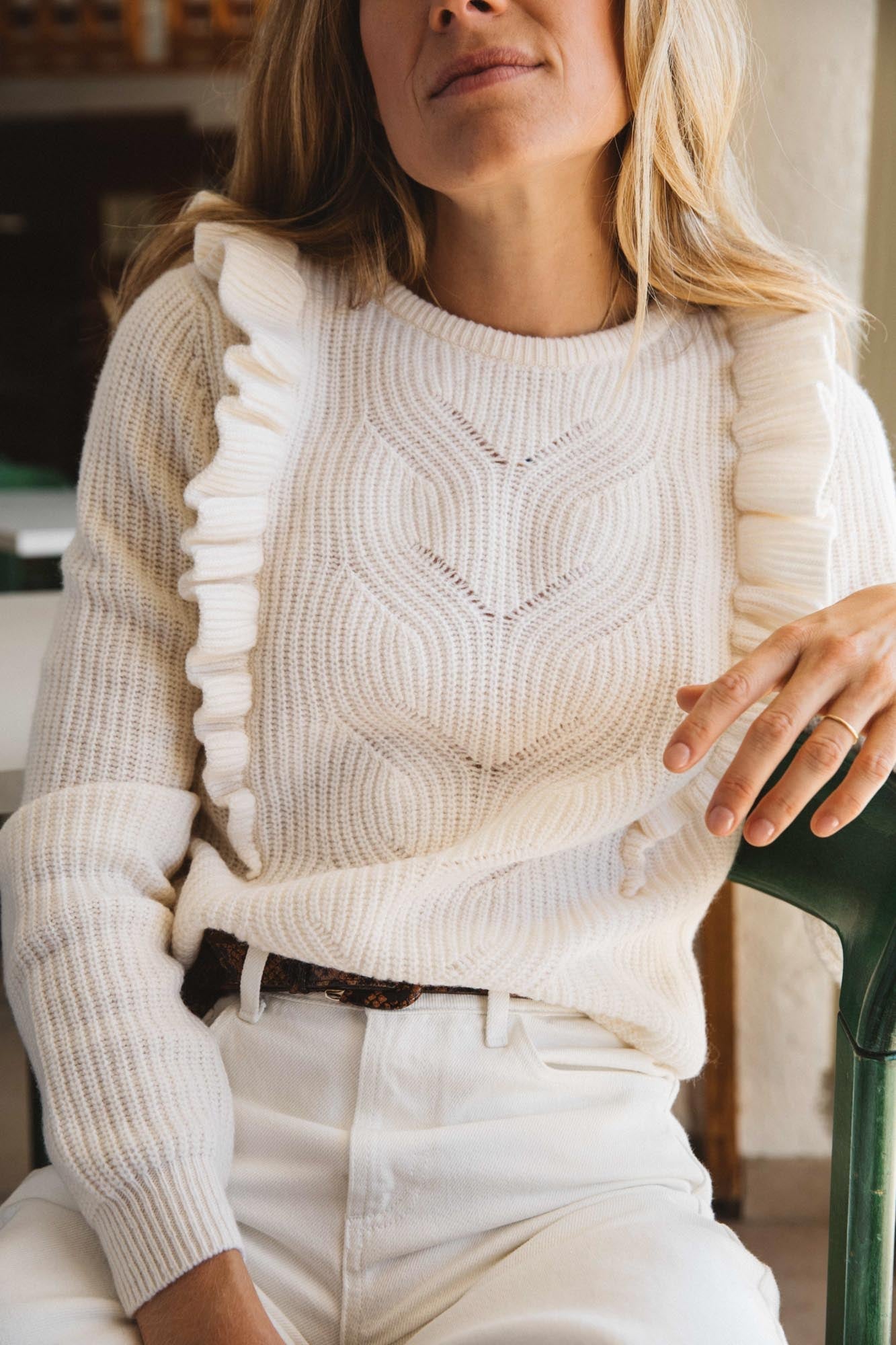 Vivianne ecru wool sweater