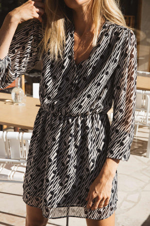 Polka Dot Zebra Print Izel Dress