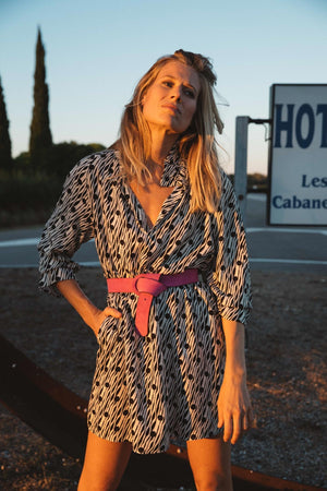 Robe Joyce imprimé zèbre à pois