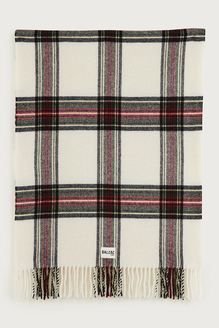 Public ecru tartan scarf