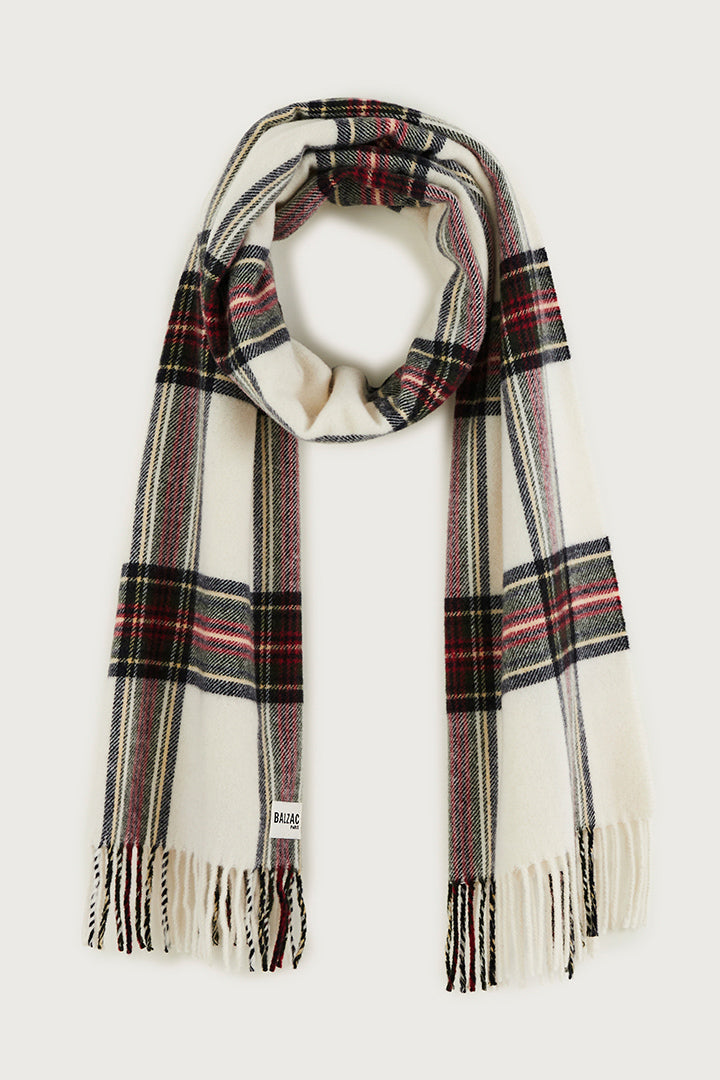 Public ecru tartan scarf