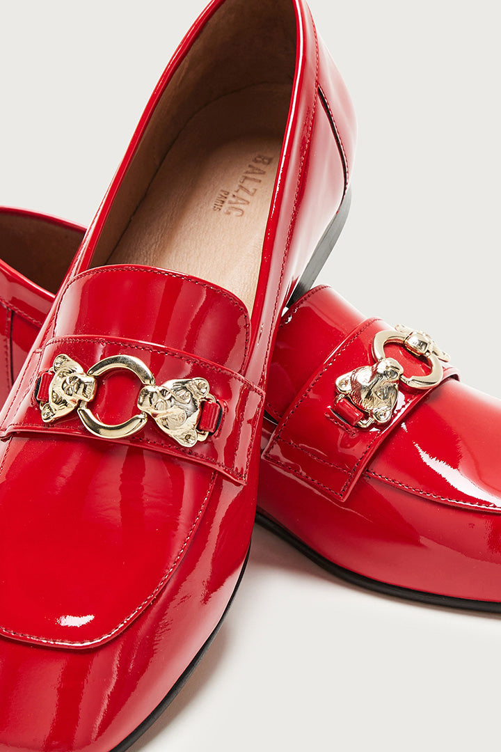 Flavie red patent moccasins Balzac Paris