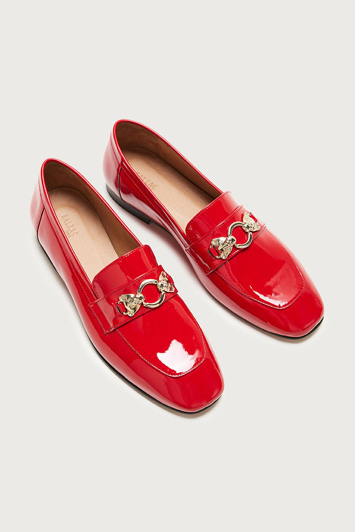 Flavie red patent moccasins Balzac Paris