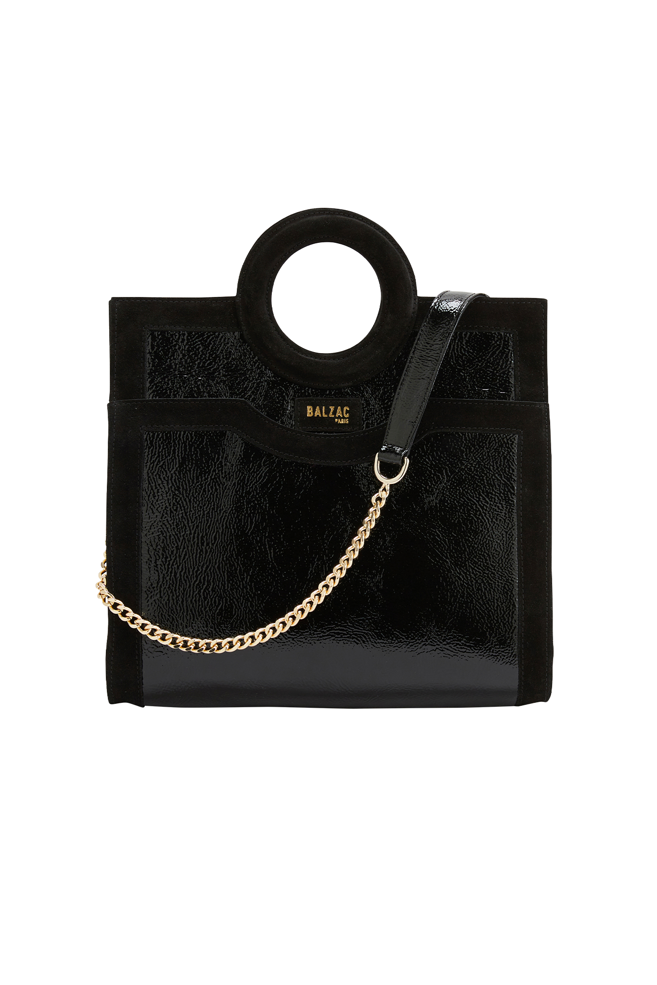 Black bi-material Gaïa bag