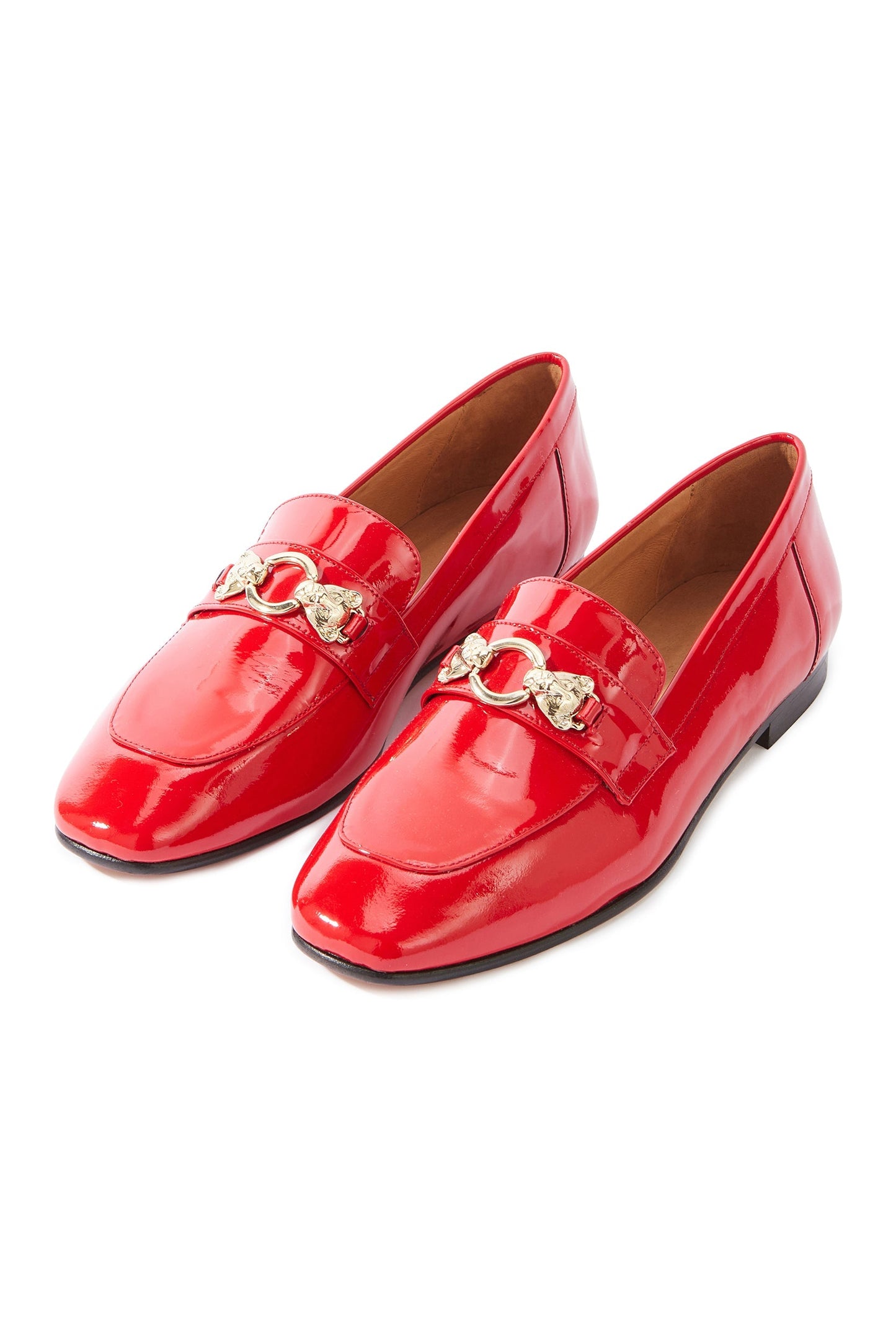 Flavie red patent moccasins