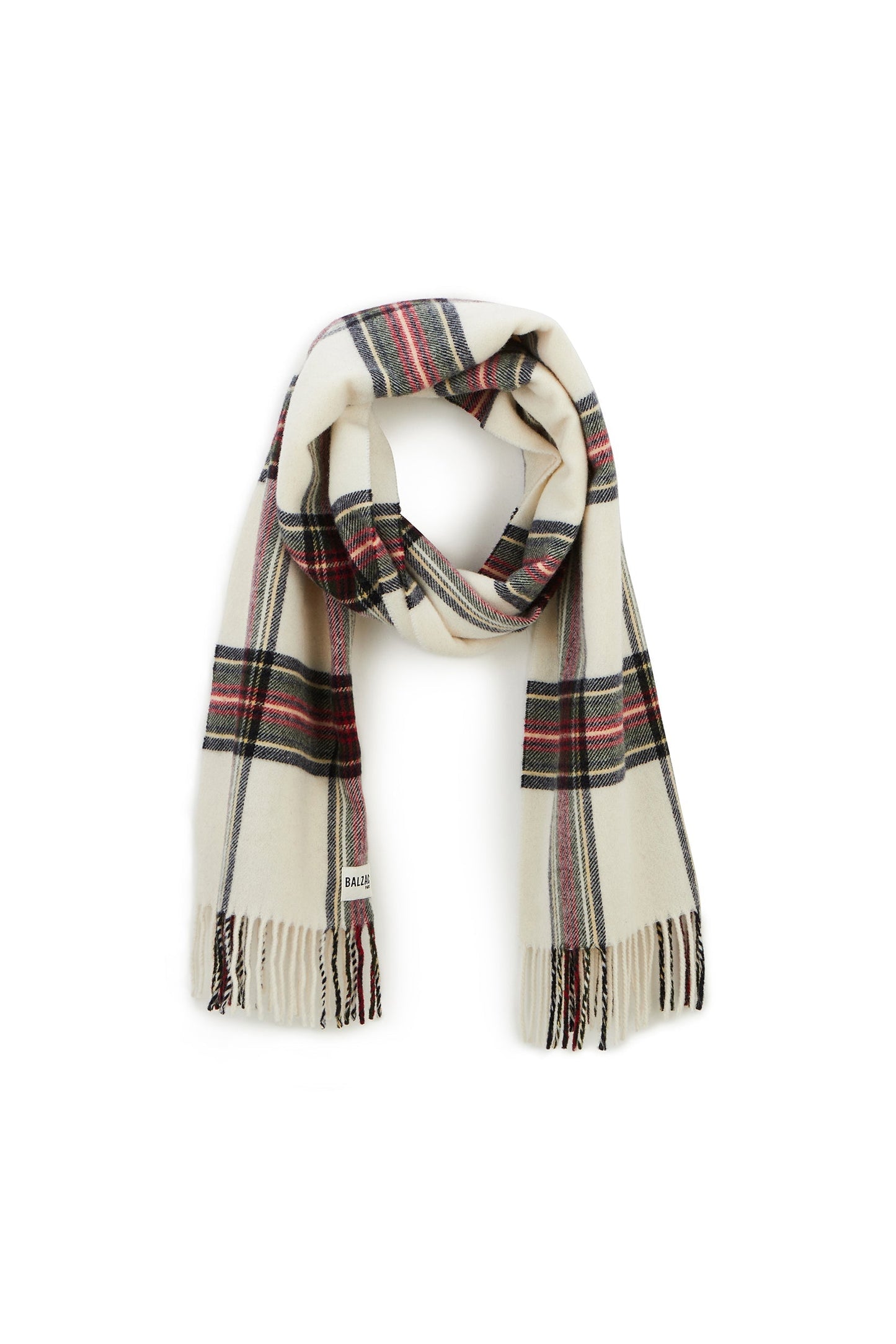 Public ecru tartan scarf