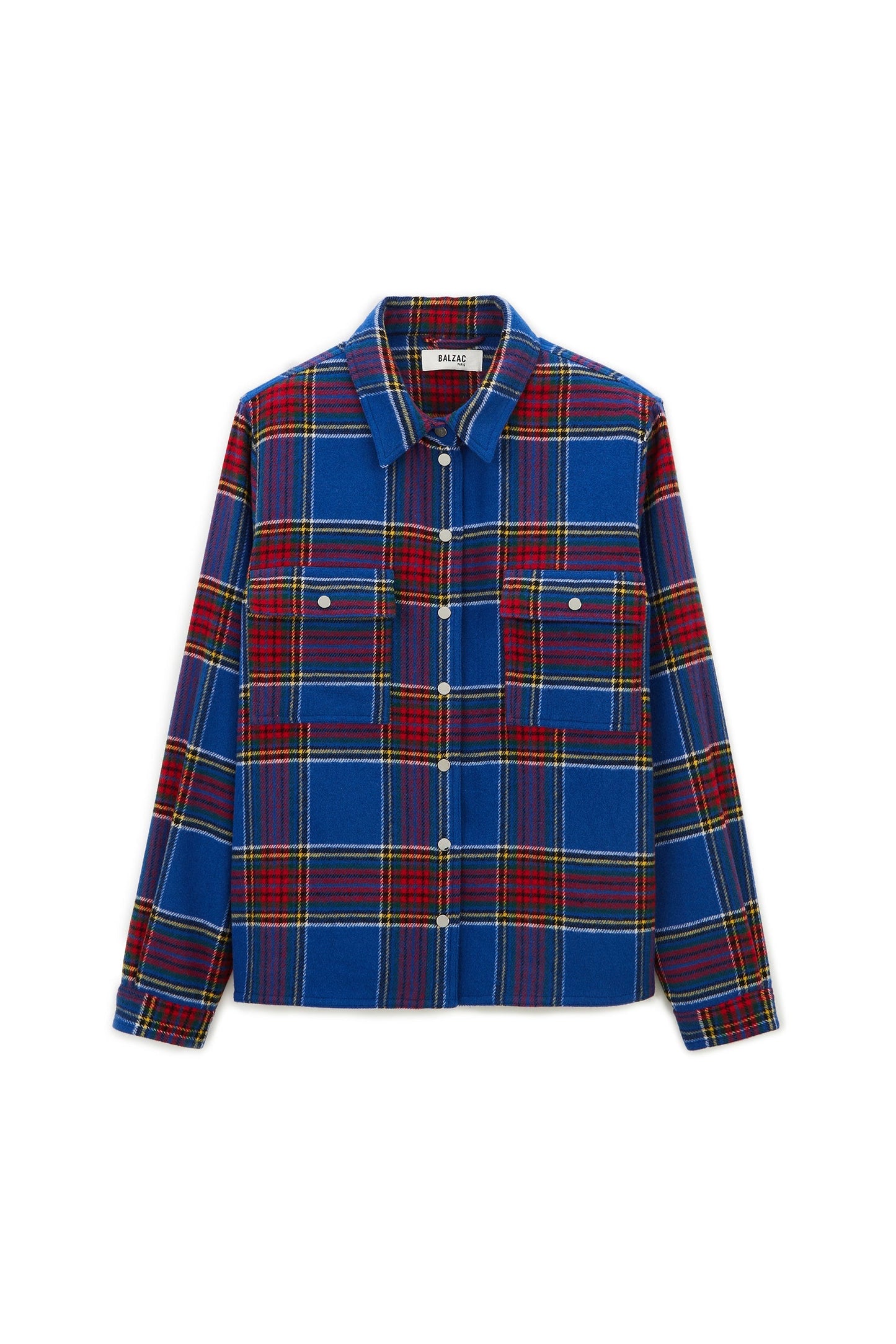 Carter overshirt in electric blue and red checks