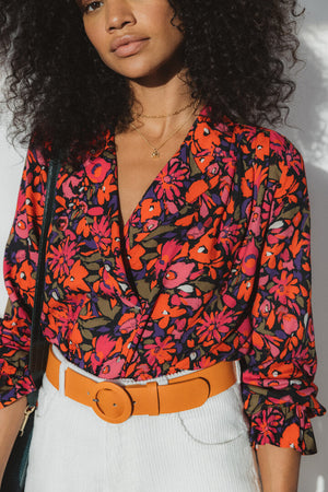 Volute shirt with water lily print