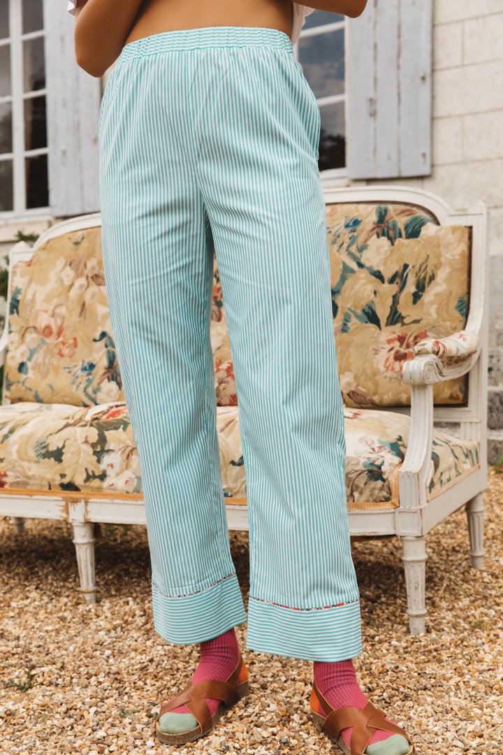 Misty trousers with green stripes