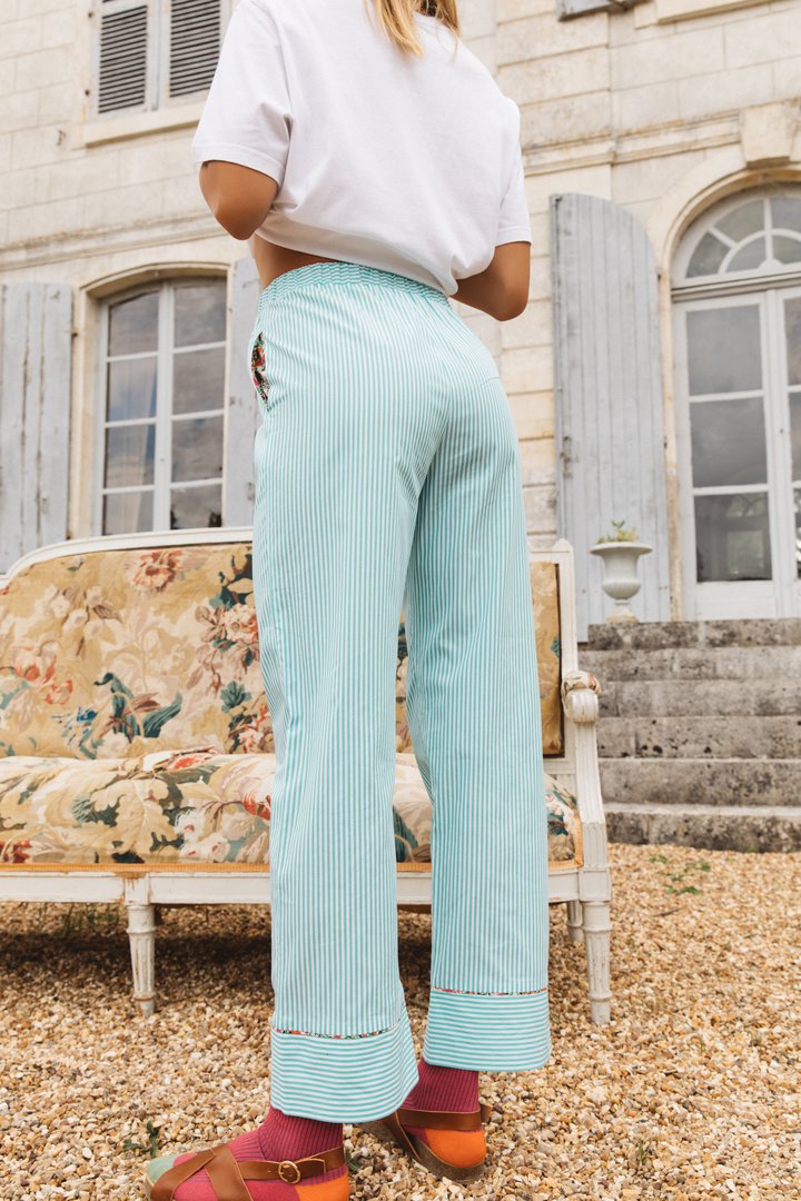 Misty trousers with green stripes