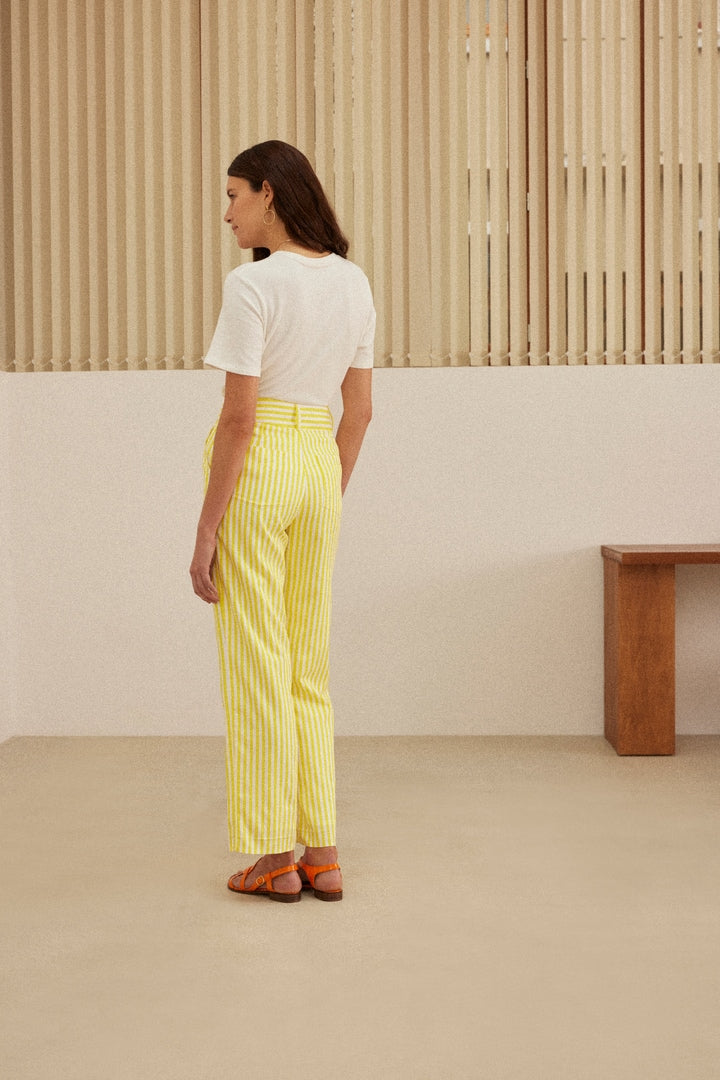 Crocus trousers with yellow stripes