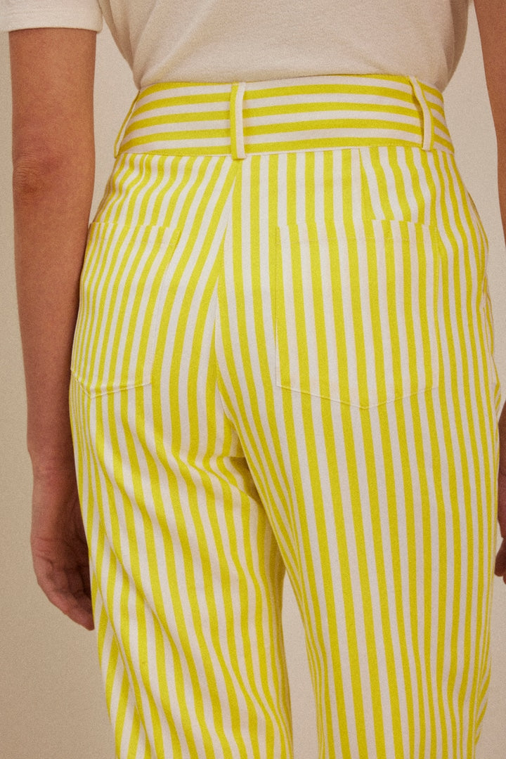Pantalon Crocus rayures jaune