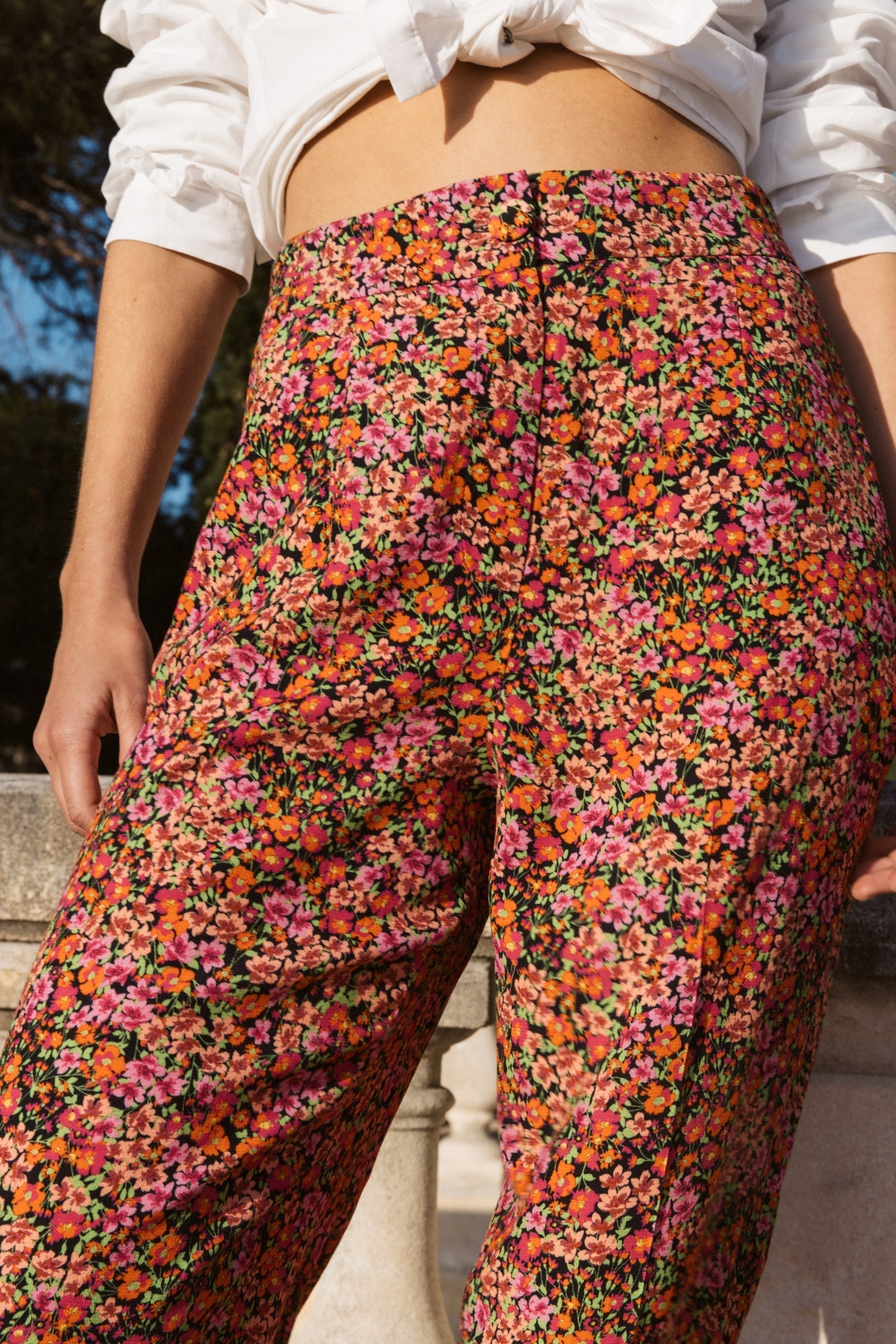 Pantalon Libre imprimé fleurs des champs