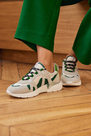 Green, white and gray Astor sneakers
