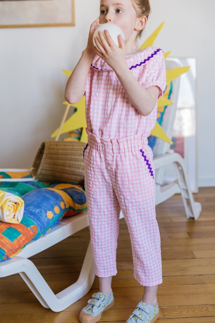 Pants Malin gingham pink