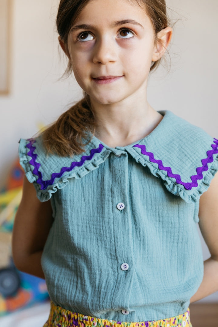 Camicia Perle verde d'eau