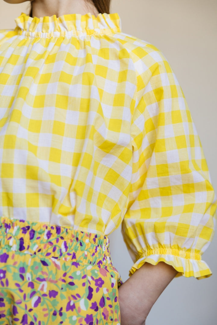 Friandise yellow gingham blouse