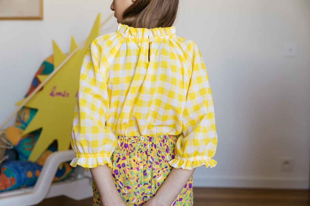 Friandise yellow gingham blouse