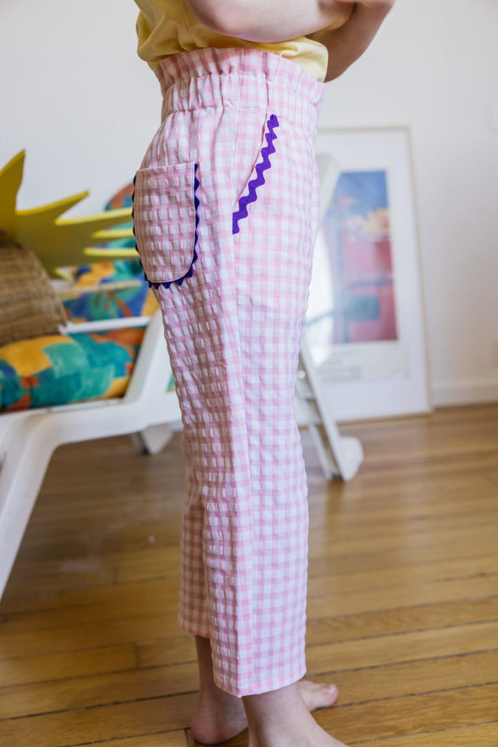 Pants Malin gingham pink