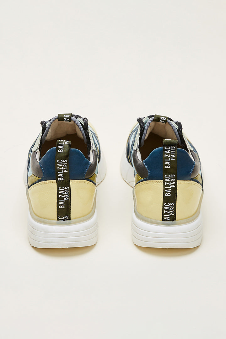 Sneakers Astor yellow green and blue