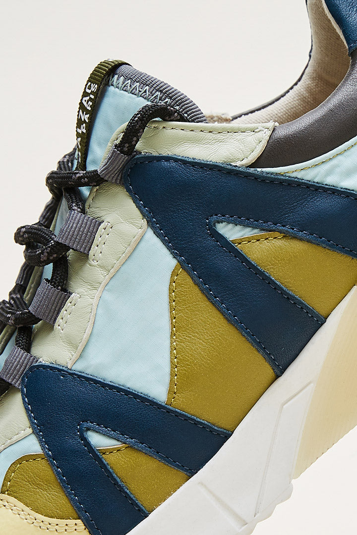 Yellow green and blue Astor sneakers