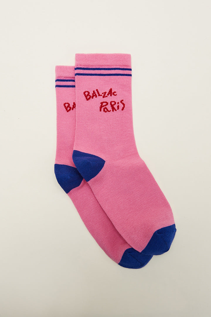 Pink and blue Love Bisou socks