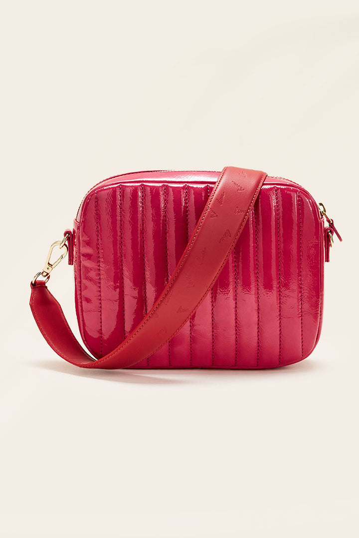 Sac César bisou vernis rose et rouge