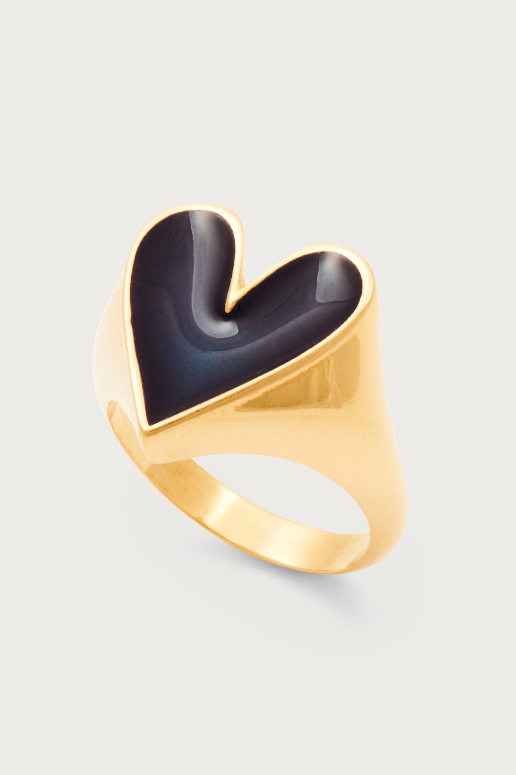 Anello Faustine dorato cuore blu navy