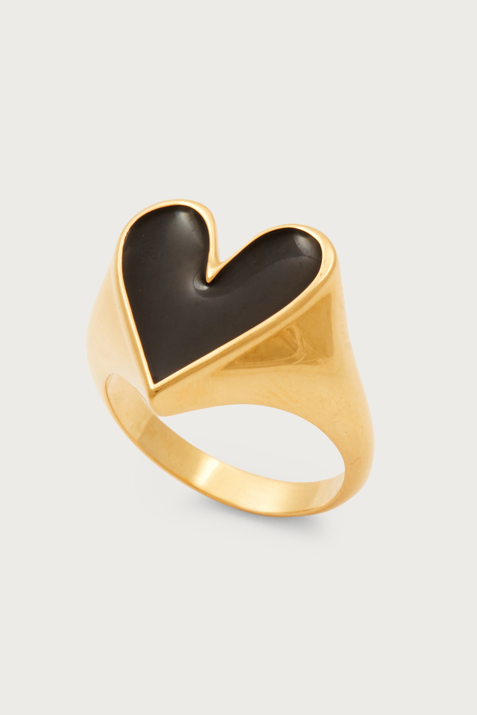 Ring Faustine gold heart black