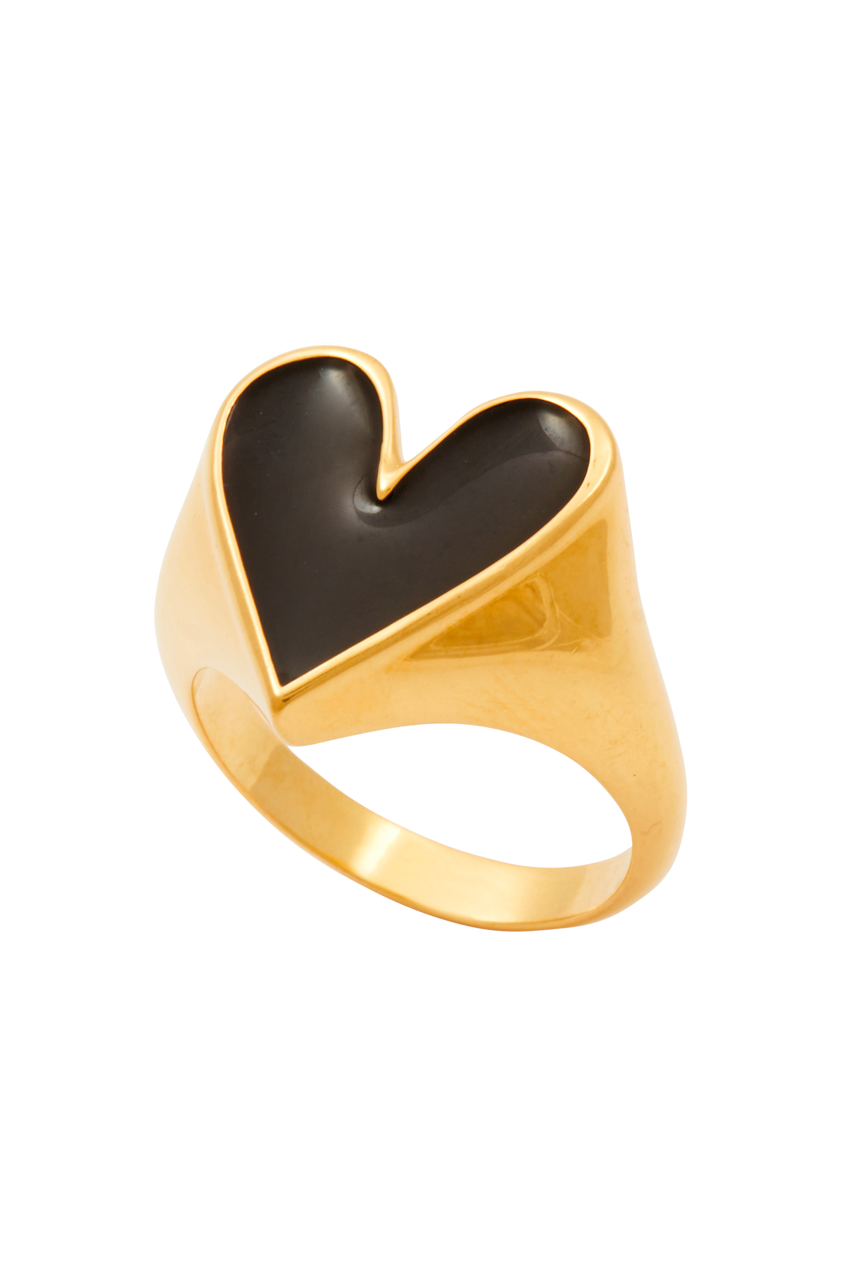 Ring Faustine gold heart black