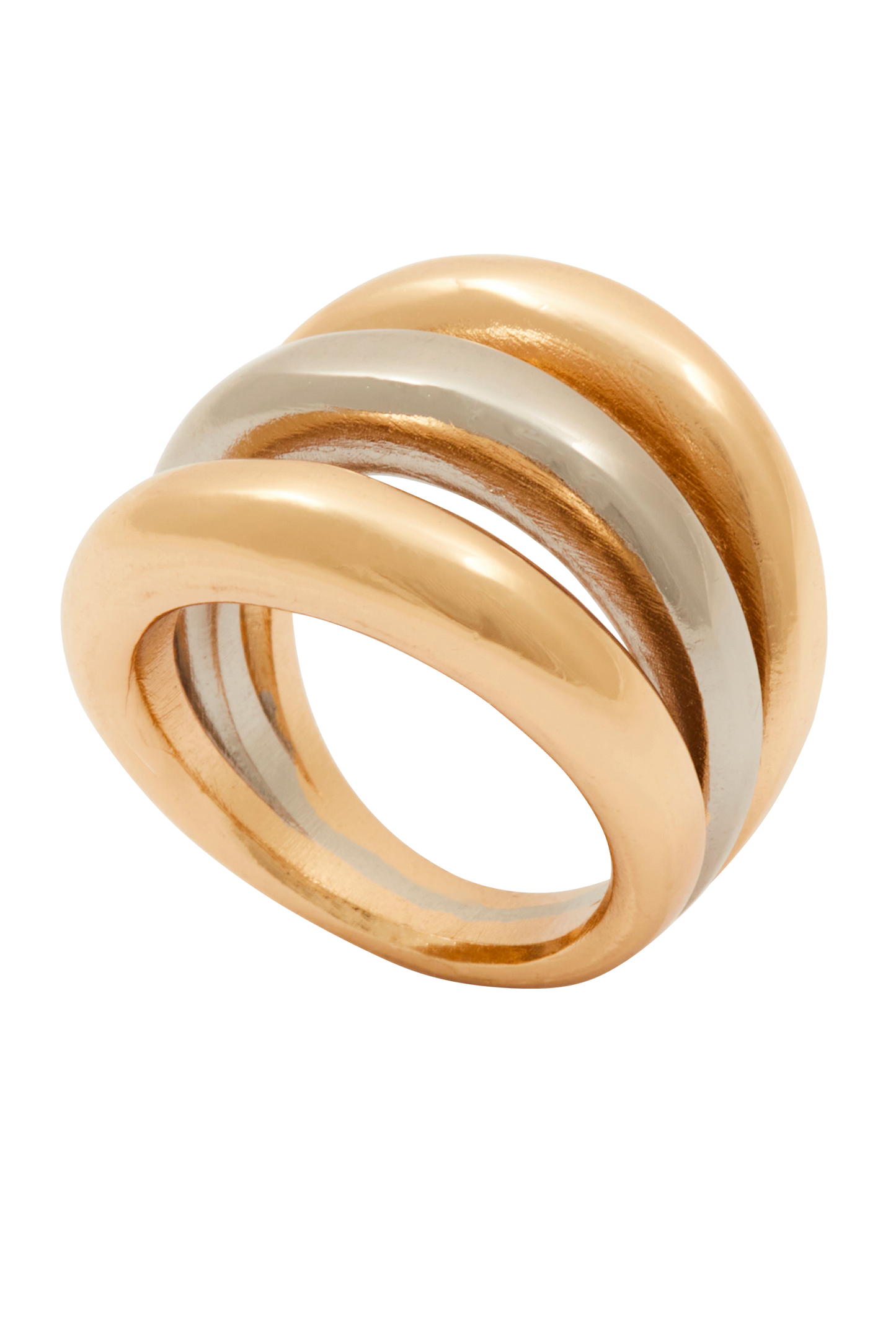 Irene two-tone gold and silver ring