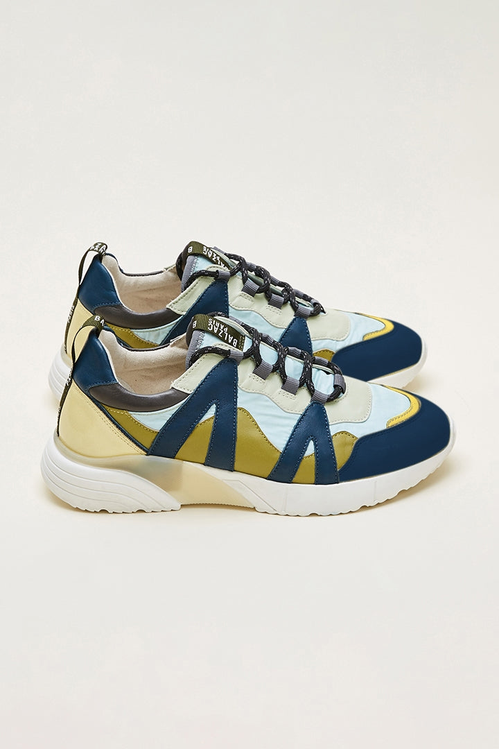 Yellow green and blue Astor sneakers
