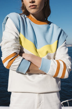 Fabulous blue and yellow sweatshirt