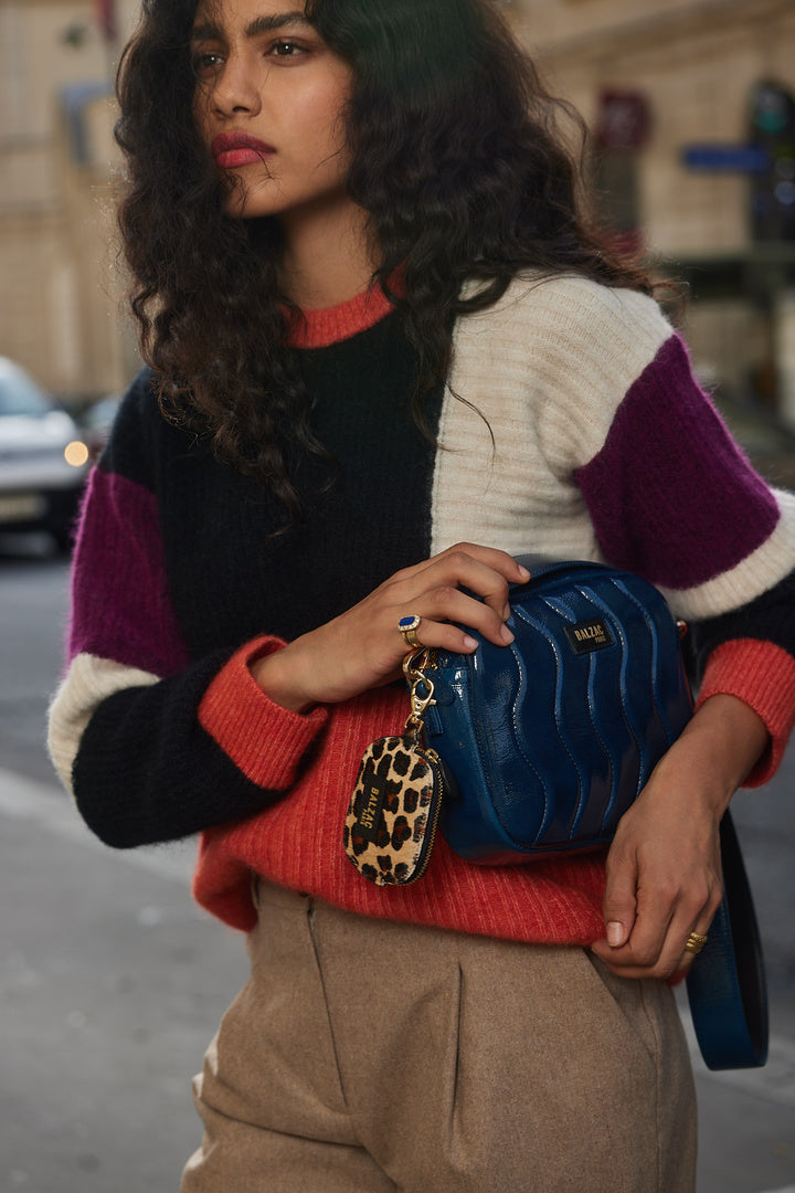 Bag César vague patent blue night