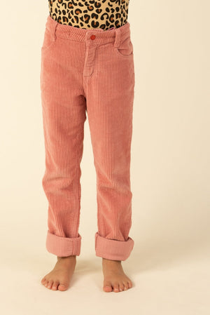Pink velvet bean trousers