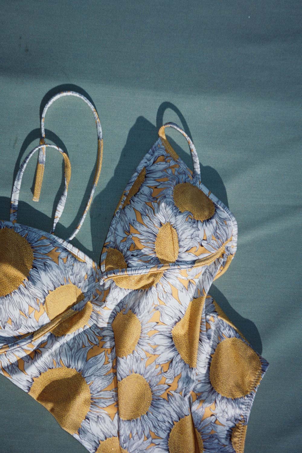 Aline swimsuit with yellow Liberty sunflowers print
