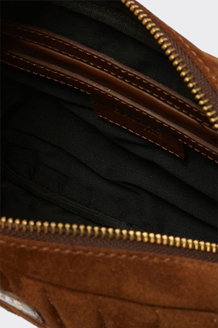 Bag César suede of leather chocolate