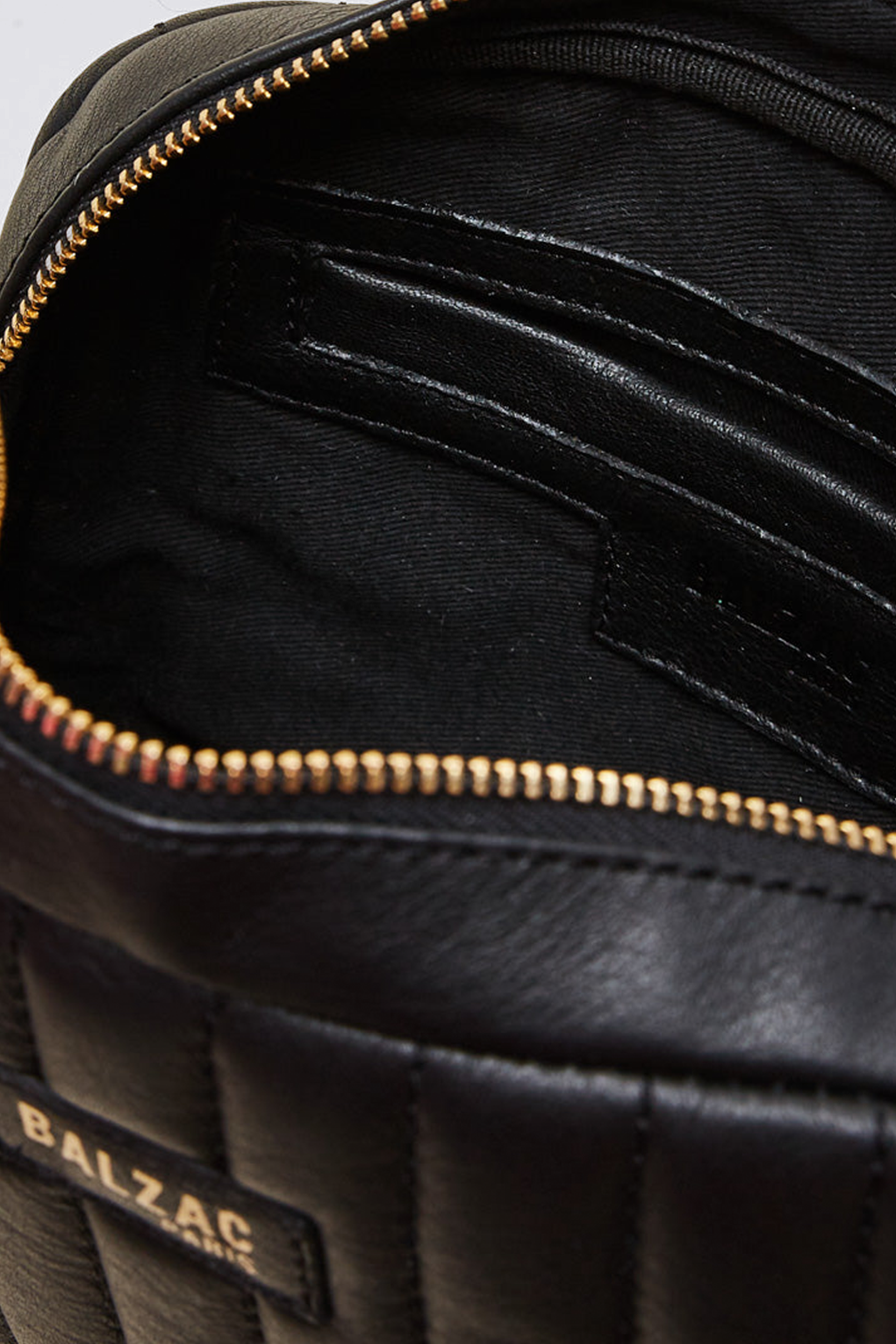 Bag César black handle leopard