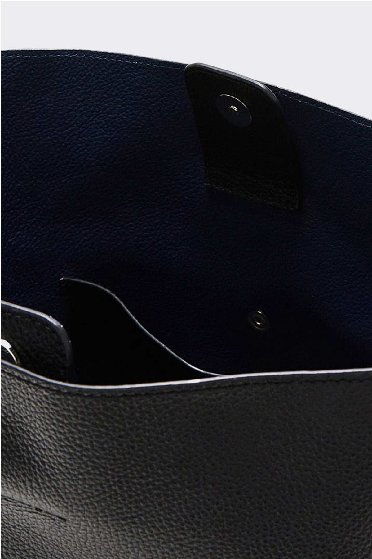 Sac Grand Sofia grainé noir intérieur marine