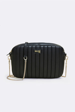 Sac Grand César noir lisse chaine amovible