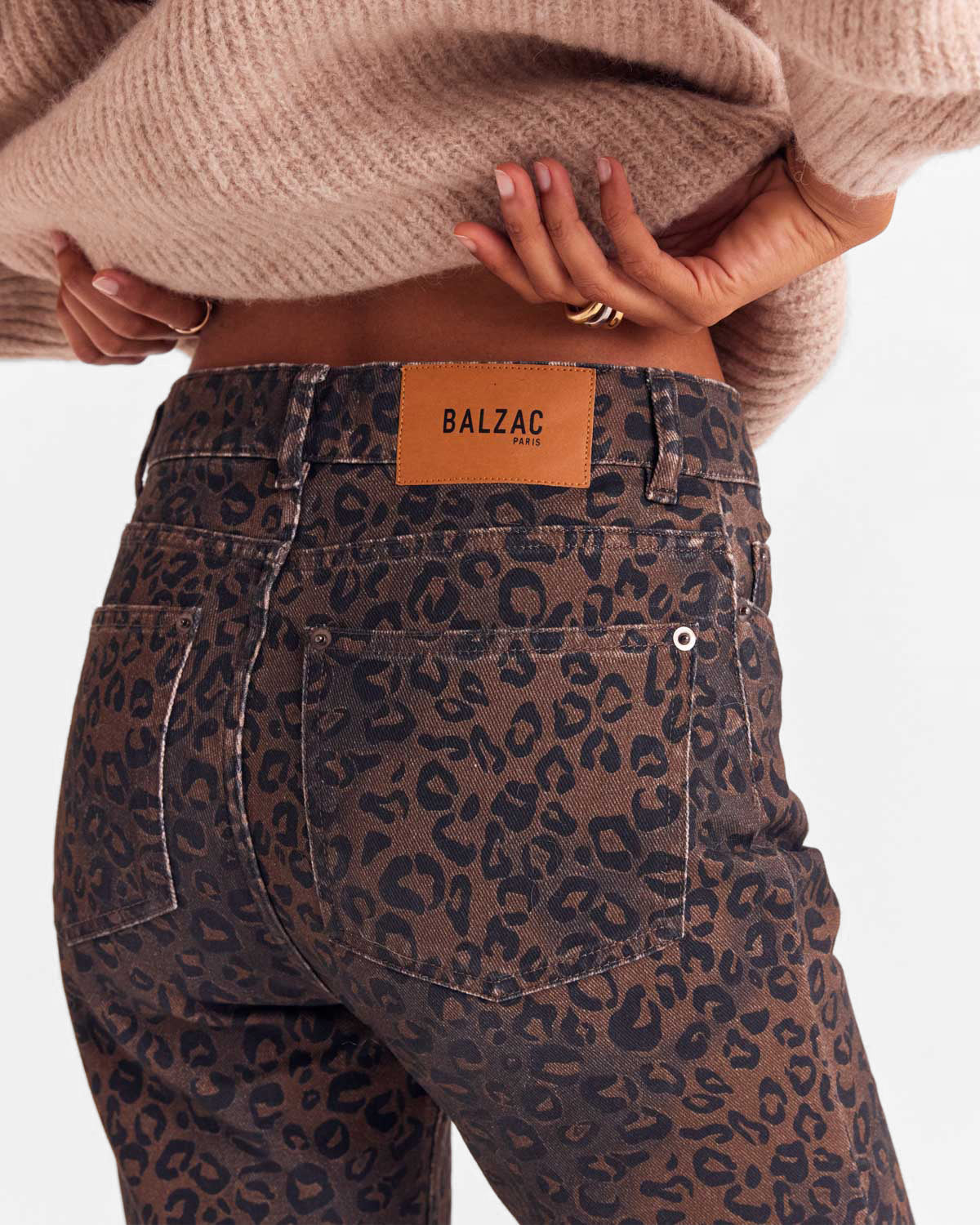 Jean Jules léopard fauve chocolat  (le bootcut)