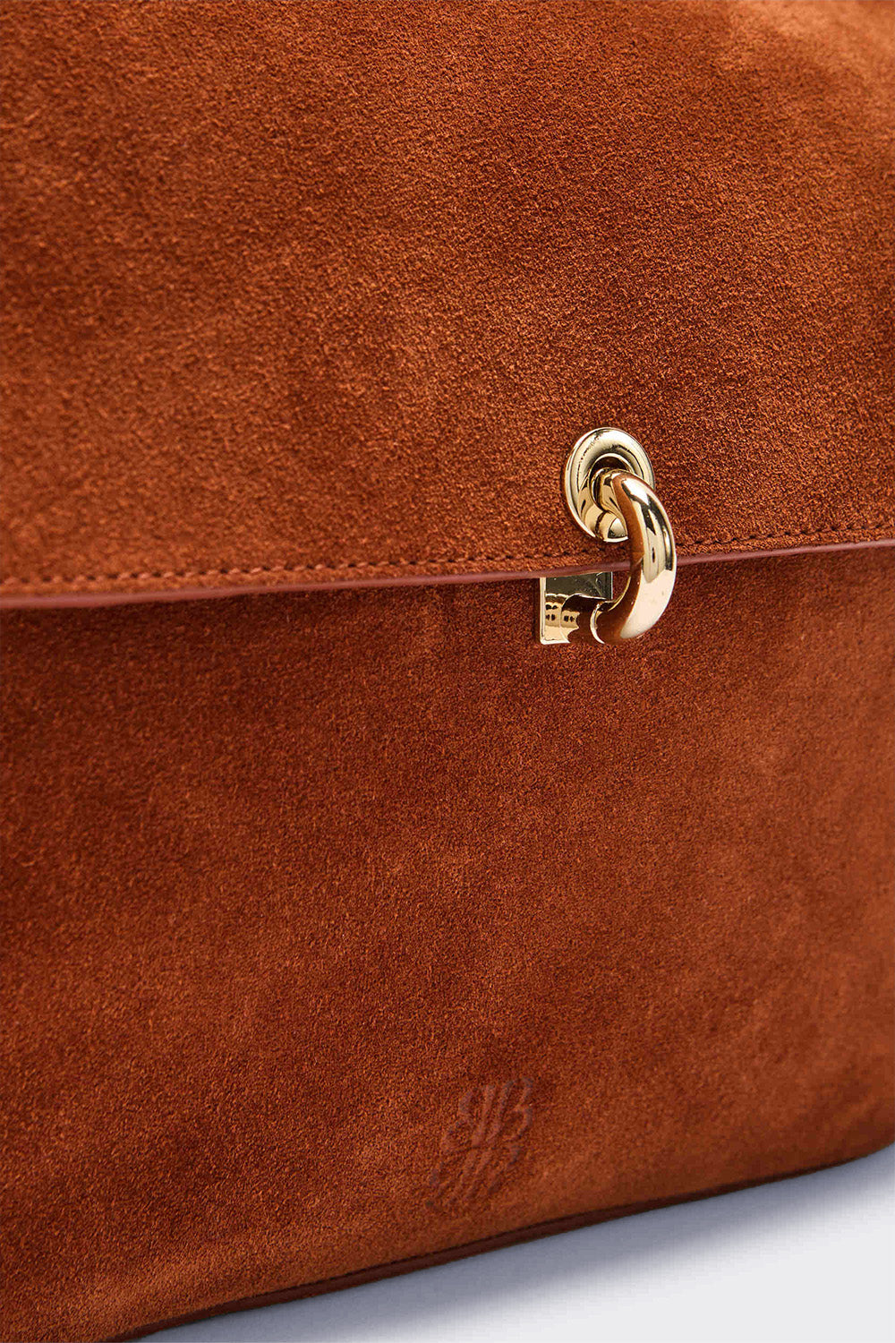 Gala bag in brick-colored split leather