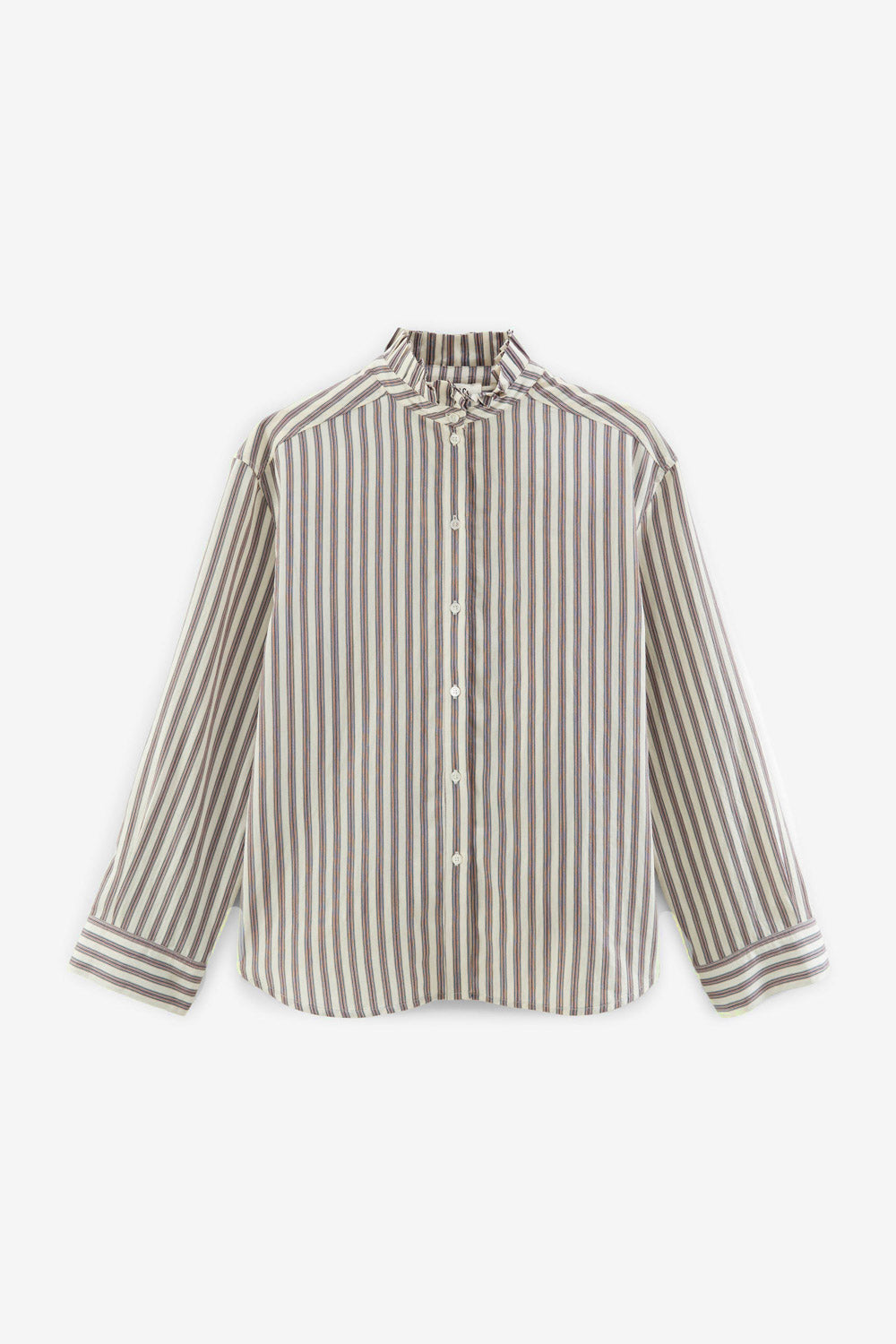 Chemise Nora rayures blanc et bordeaux