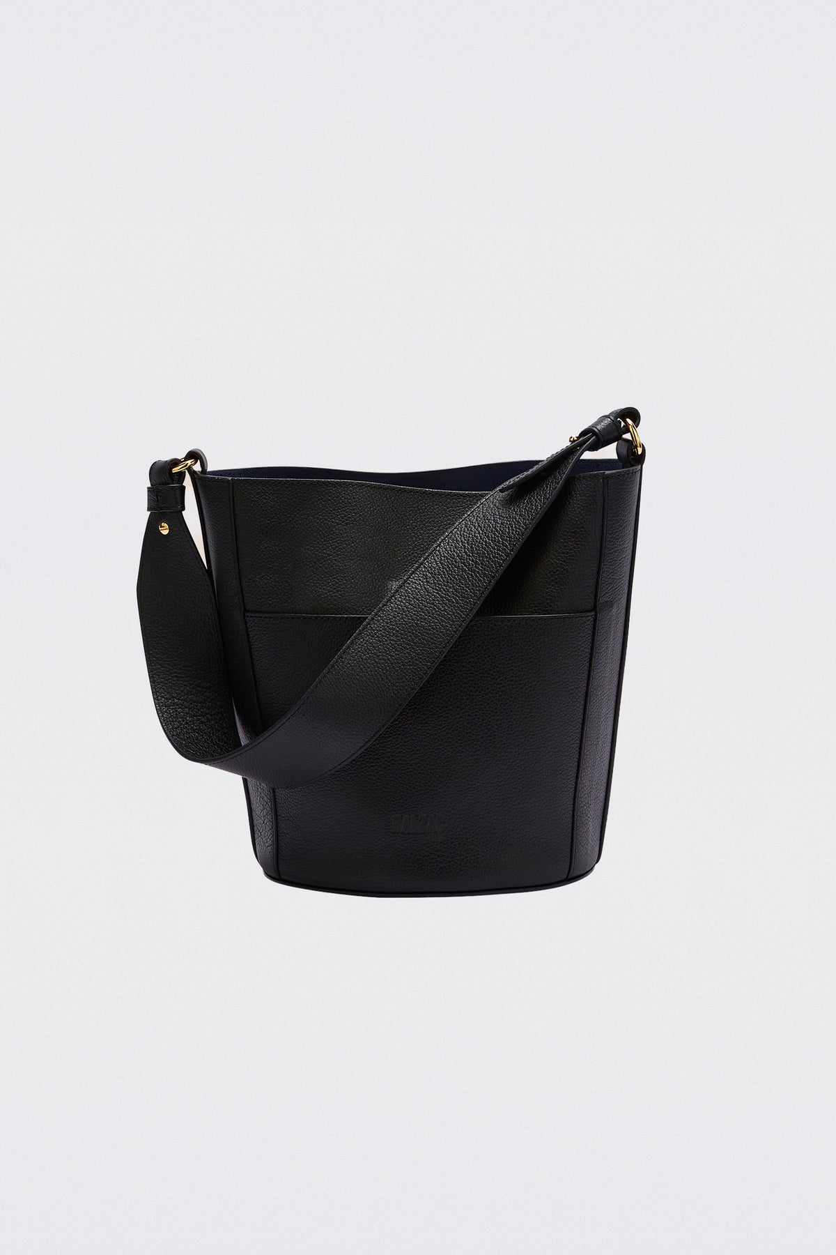 Sac Sofia grainé noir intérieur marine
