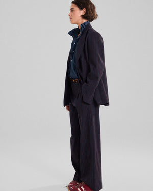 Pantalon Antho rayures marine et rouge