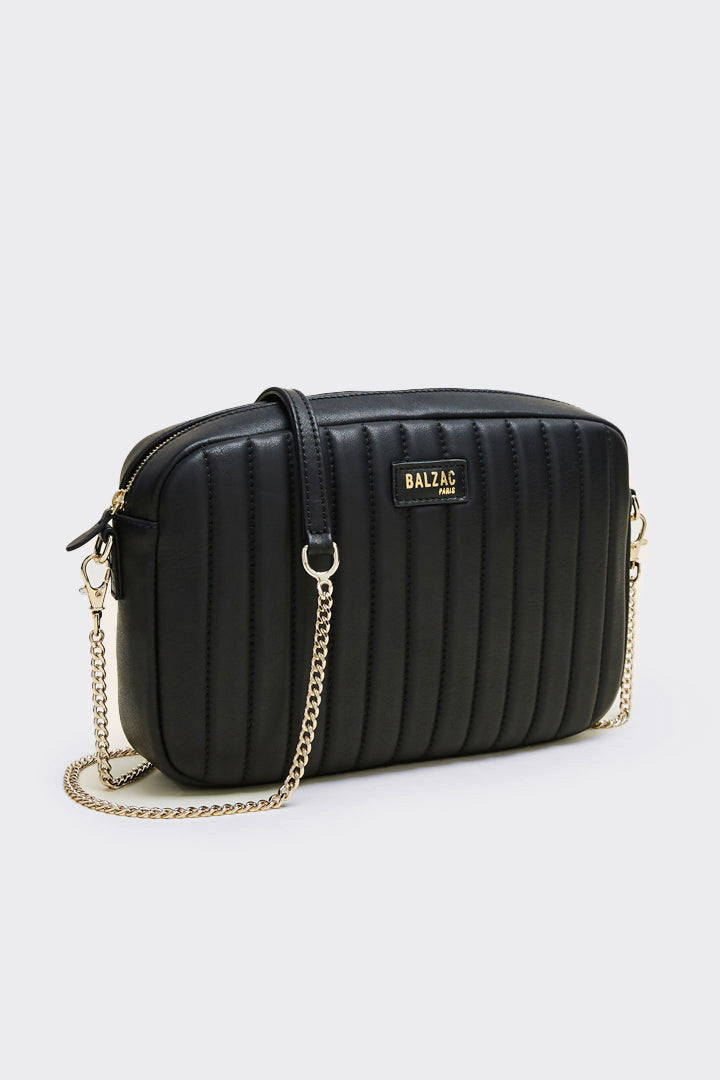 Sac Grand César noir lisse chaine amovible